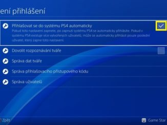 PS4 automatické přihlášení 3