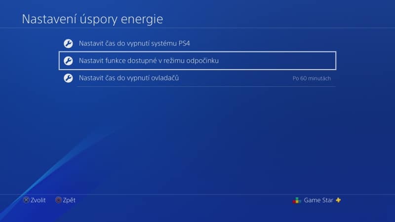 Nastavení úspory energie na PS4 - 8