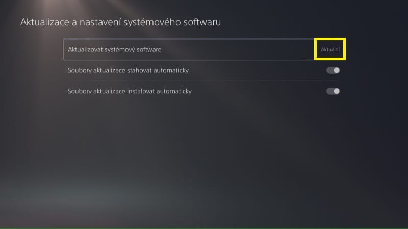 PS5 aktualizace systémového software 10